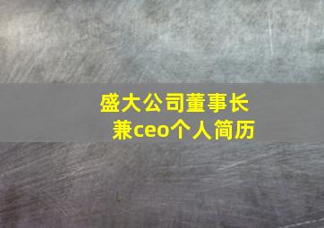 盛大公司董事长兼ceo个人简历