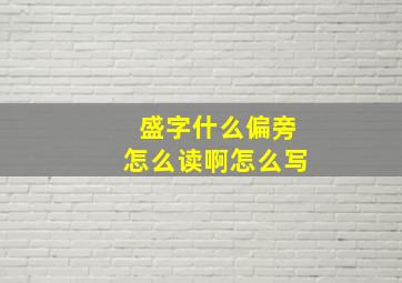 盛字什么偏旁怎么读啊怎么写