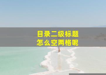 目录二级标题怎么空两格呢