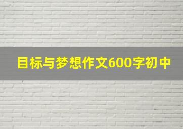 目标与梦想作文600字初中