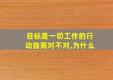 目标是一切工作的行动指南对不对,为什么