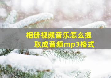 相册视频音乐怎么提取成音频mp3格式