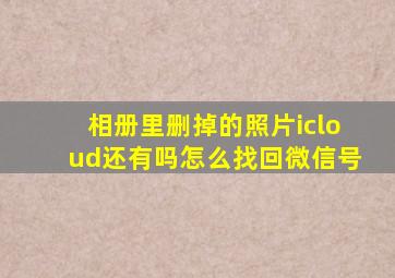 相册里删掉的照片icloud还有吗怎么找回微信号