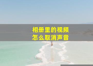 相册里的视频怎么取消声音