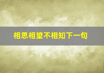 相思相望不相知下一句