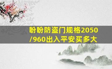 盼盼防盗门规格2050/960出入平安买多大