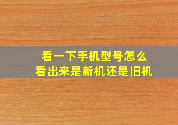 看一下手机型号怎么看出来是新机还是旧机