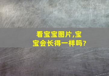 看宝宝图片,宝宝会长得一样吗?