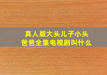 真人版大头儿子小头爸爸全集电视剧叫什么