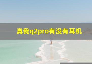 真我q2pro有没有耳机