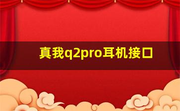 真我q2pro耳机接口