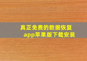 真正免费的数据恢复app苹果版下载安装