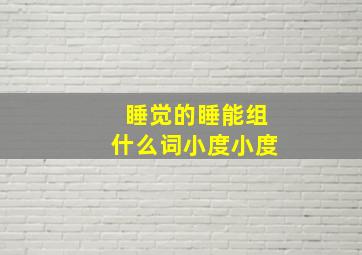 睡觉的睡能组什么词小度小度