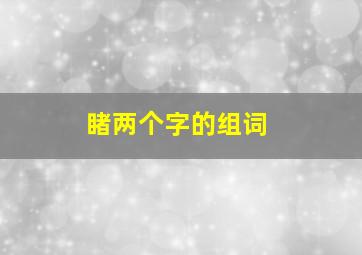 睹两个字的组词