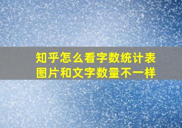 知乎怎么看字数统计表图片和文字数量不一样