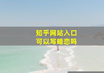 知乎网站入口可以写暗恋吗