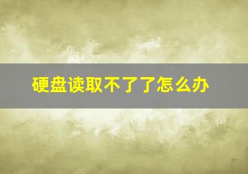 硬盘读取不了了怎么办