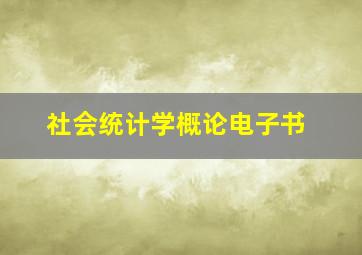 社会统计学概论电子书