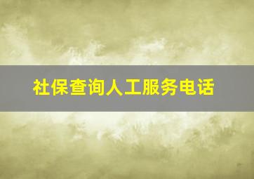 社保查询人工服务电话