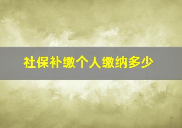 社保补缴个人缴纳多少