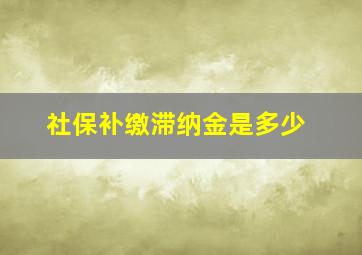 社保补缴滞纳金是多少