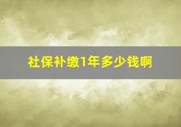 社保补缴1年多少钱啊