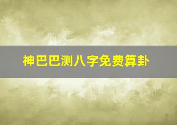 神巴巴测八字免费算卦