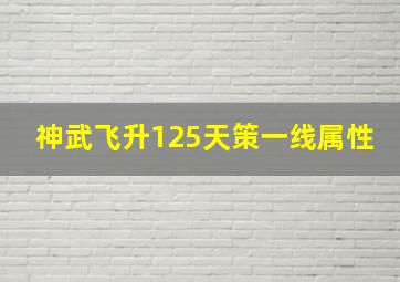 神武飞升125天策一线属性