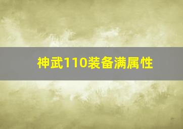 神武110装备满属性