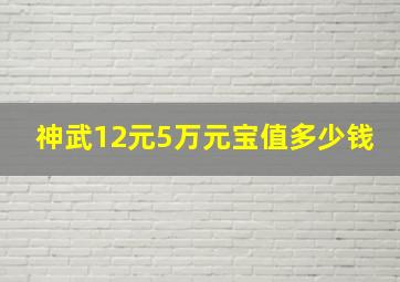 神武12元5万元宝值多少钱