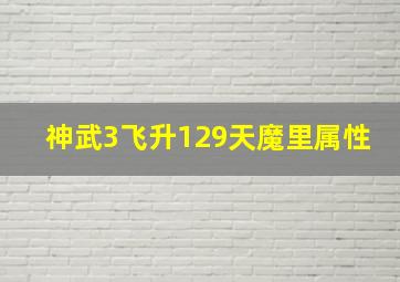 神武3飞升129天魔里属性