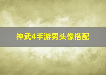 神武4手游男头像搭配