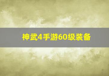 神武4手游60级装备