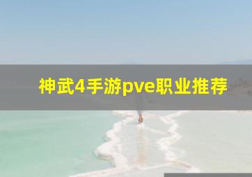 神武4手游pve职业推荐