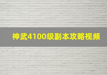 神武4100级副本攻略视频