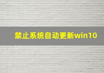 禁止系统自动更新win10