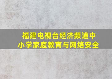 福建电视台经济频道中小学家庭教育与网络安全