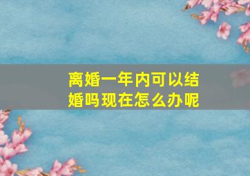 离婚一年内可以结婚吗现在怎么办呢