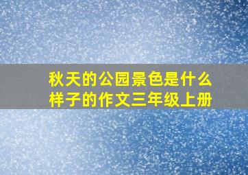 秋天的公园景色是什么样子的作文三年级上册