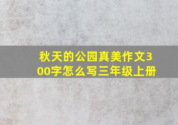 秋天的公园真美作文300字怎么写三年级上册