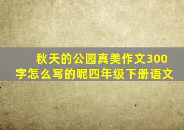 秋天的公园真美作文300字怎么写的呢四年级下册语文