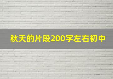 秋天的片段200字左右初中