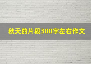 秋天的片段300字左右作文