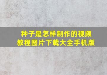 种子是怎样制作的视频教程图片下载大全手机版