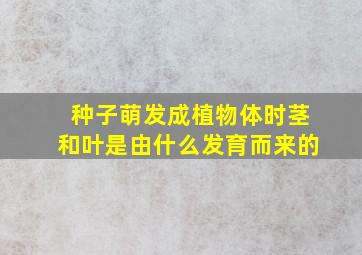 种子萌发成植物体时茎和叶是由什么发育而来的