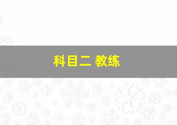 科目二 教练