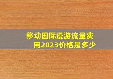 移动国际漫游流量费用2023价格是多少