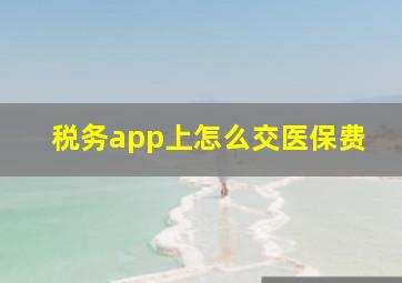 税务app上怎么交医保费