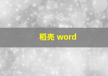 稻壳 word