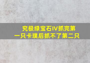 究极绿宝石IV抓完第一只卡璞后抓不了第二只